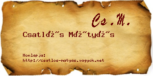 Csatlós Mátyás névjegykártya