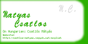 matyas csatlos business card
