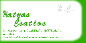 matyas csatlos business card